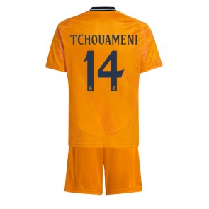 Real Madrid Aurelien Tchouameni #14 Dětské Venkovní dres komplet 2024-25 Krátký Rukáv (+ trenýrky)